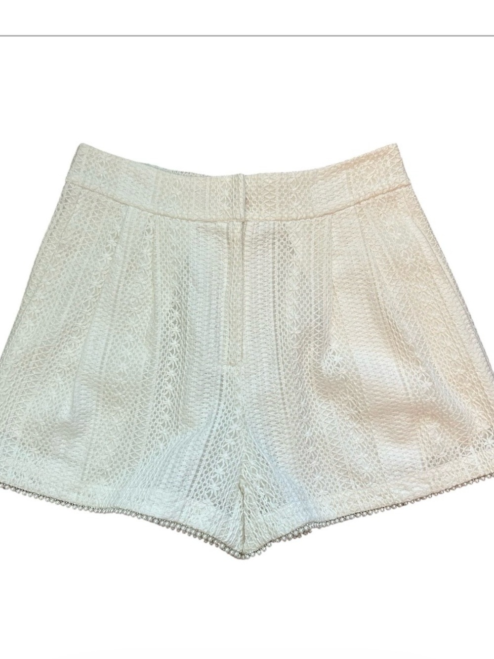 Ciebon Women’s High-Rise Cream Lace Overlay Shorts Size MED